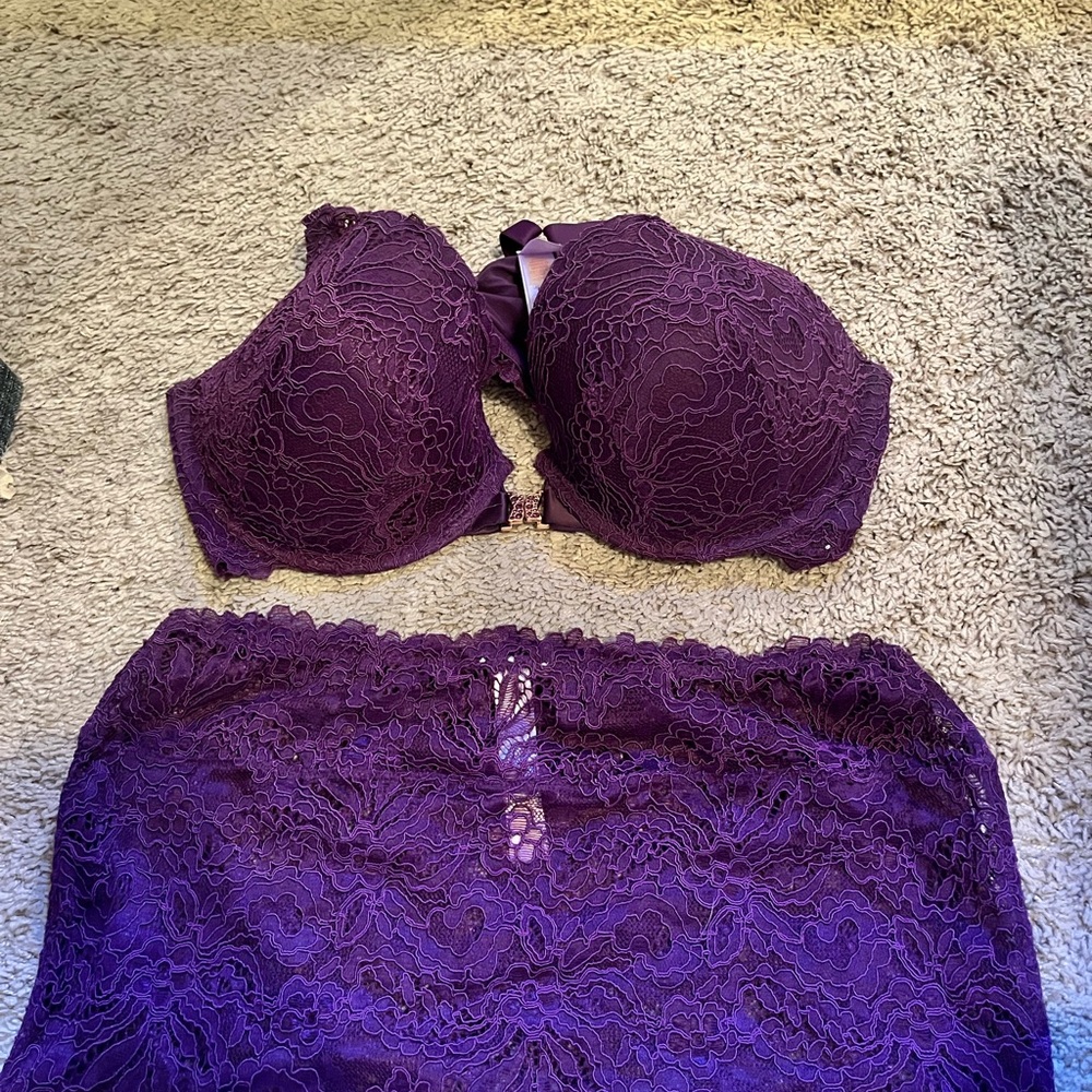 Savage X Fenty Purple Lace Bra Set